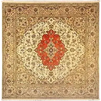 Persian Yazd Rug 6'8" x 6'7" zandirugs